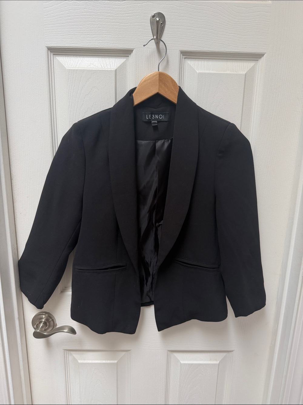 Black Tailored Shawl Collar Blazer